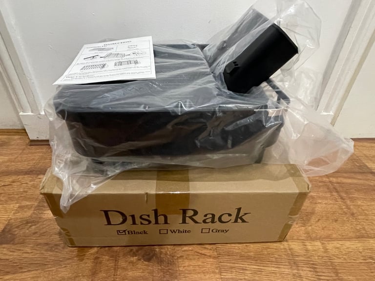 Brand New Extendable Dish Drainer Rack with Drip Trays and Utensil Holder