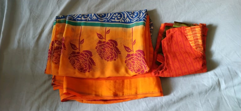 image for Brand New flowers work on Saree 