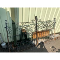 Heavy solid wrote iron gates 93” x51” height 