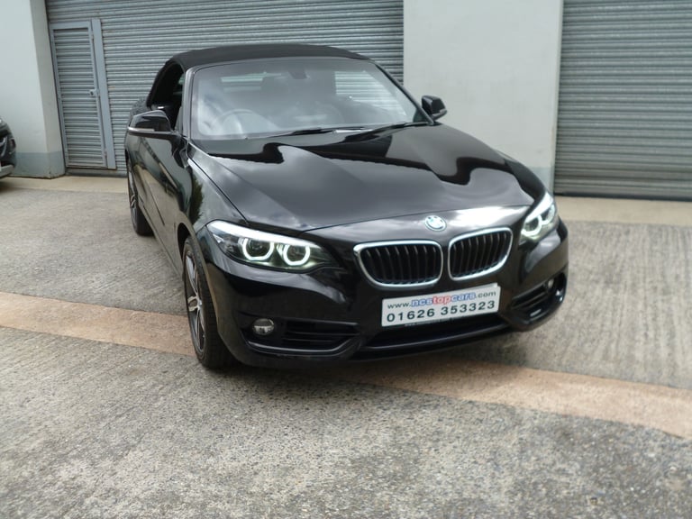 BMW 218i Sport AUTO Convertible 2019 Black 46000 miles one owner FSH Superb 