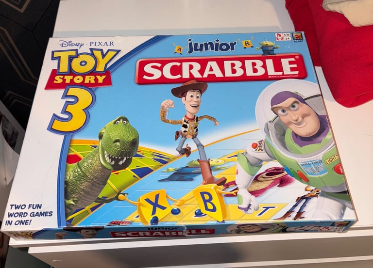 image for Toy Story 3 Junior Scrabble Game – Complete Set, Fun Word Game for Kids! (Box Worn)