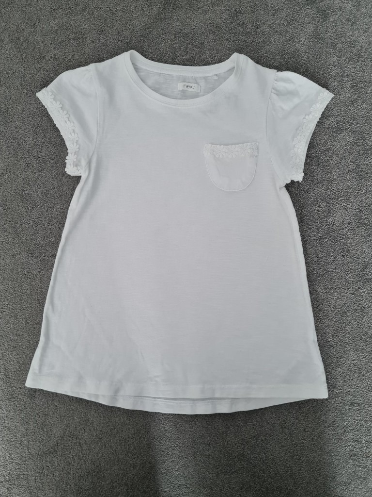 image for Girls Pretty White Tshirt 7yrs
