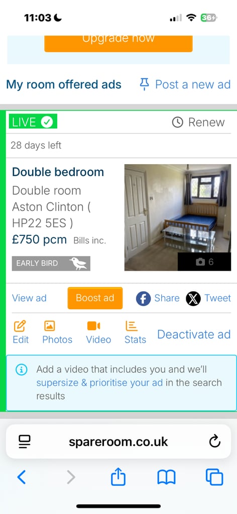 Double room to rent 