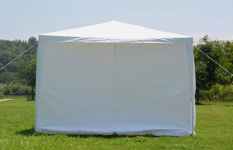 New 3x3 Waterproof White Garden Gazebo Marquee Awning Tent With Four Sides 
