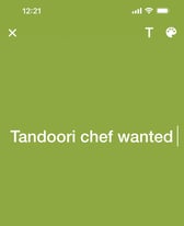 Wanted tandoori chef 