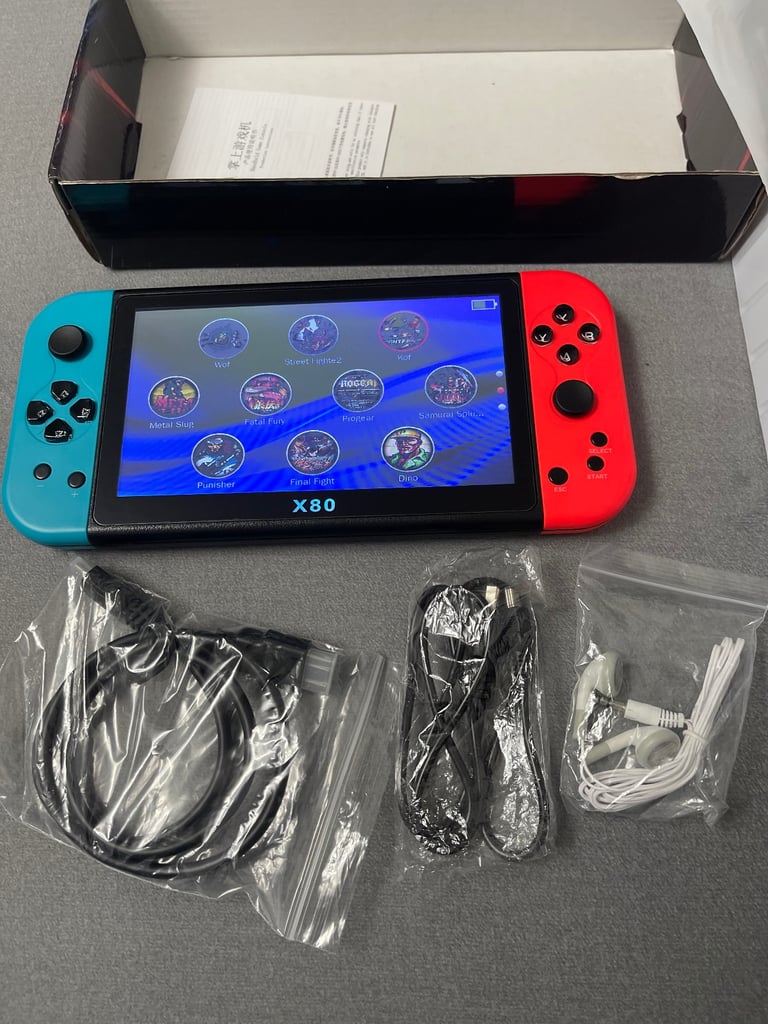 X80 Handheld Retro Game Console Video Gaming Machine Kids Gift 7" TFT Screen