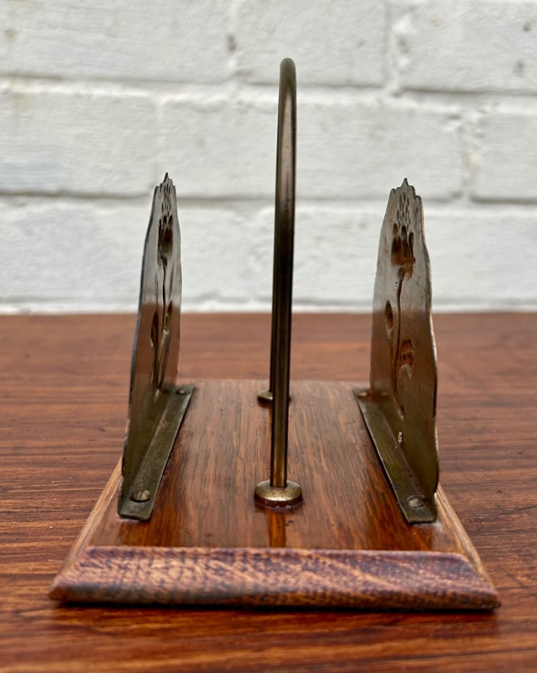 Antique brass letter magazine rack desk cabinet hall industrial antique vintage arts and crafts