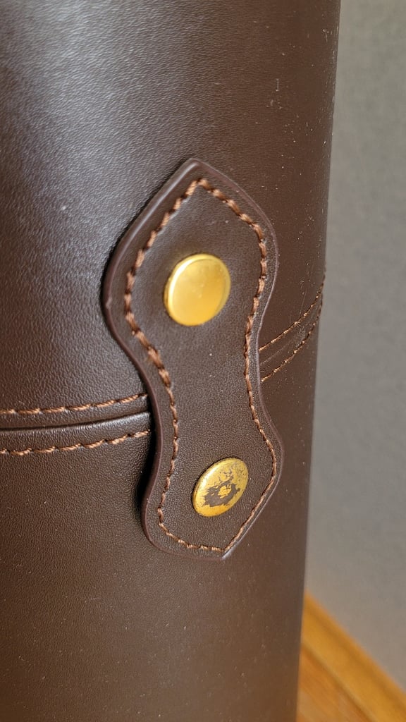 Genuine Harrods Brown Leather Finish holder for 2 bottles