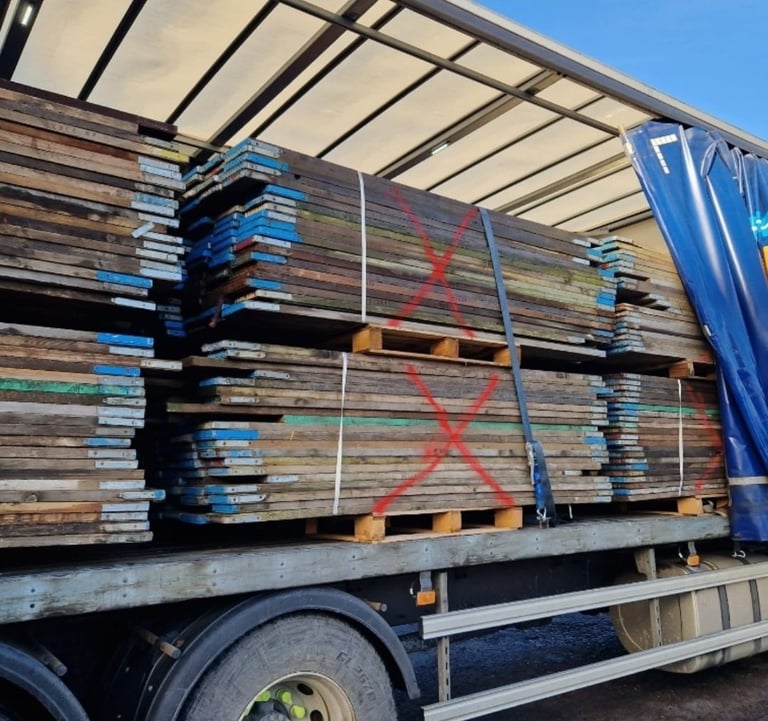 Timber reclaimed scaffolding boards 