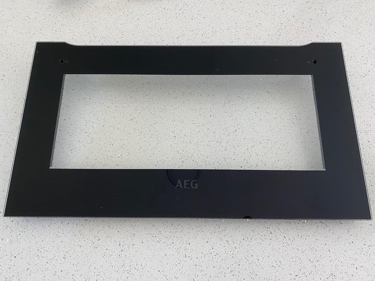 AEG Inox microwave door glass assembly (Ropley SO24)