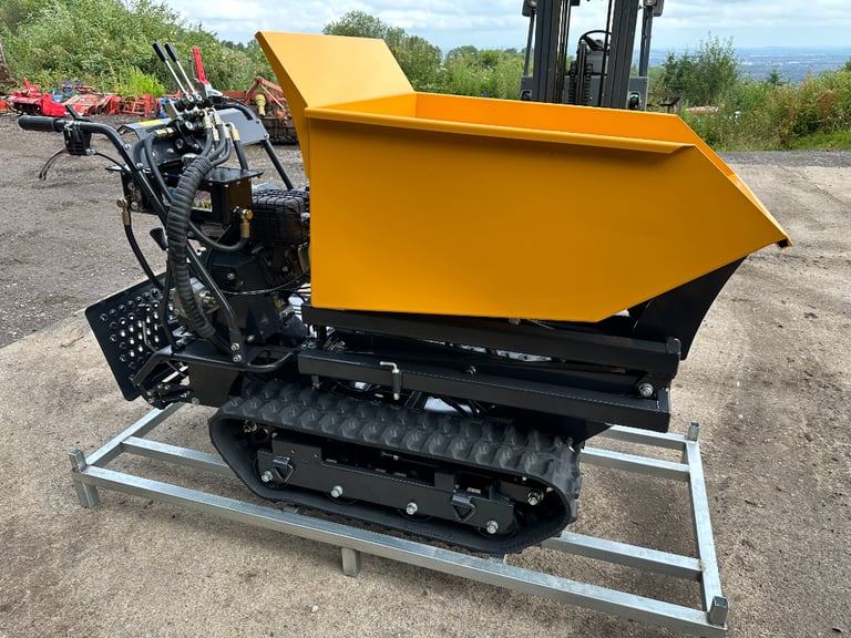 Brand New 500KG Petrol High Tip Track Dumper barrow  *VIDEO * Key Start 