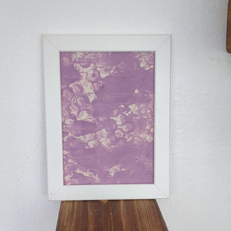 image for Original Art Pastel Pink and White Ink On Paper  