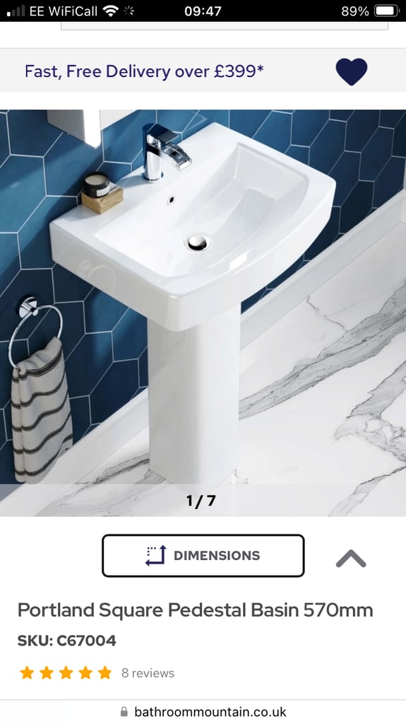 Brand new pedestal basin (Portland)
