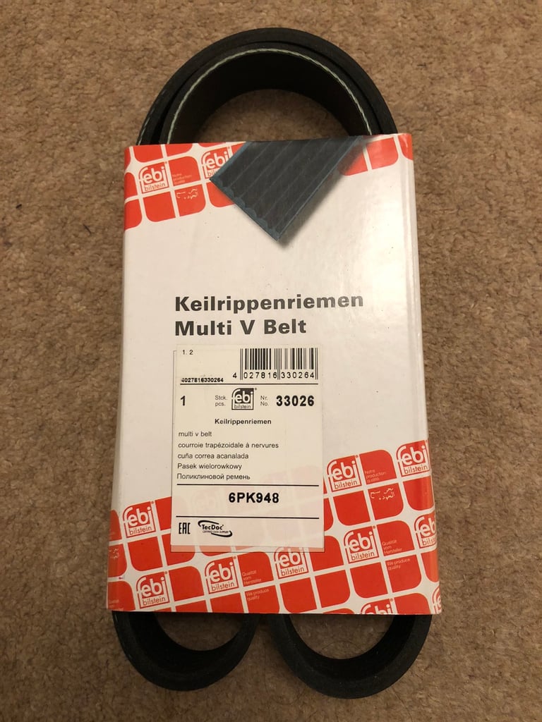 Febi Multi V Belt 6PK948 Audi VW Seat Skoda etc