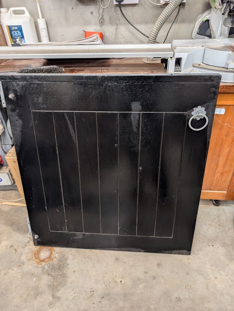 Solid Iroko Hardwood Gate with Heavy-Duty Ironmongery – Excellent Condition