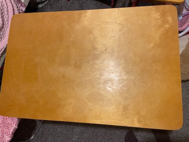 VINTAGE STYLE WOOD & METAL SCHOOL DESK AND CHAIR