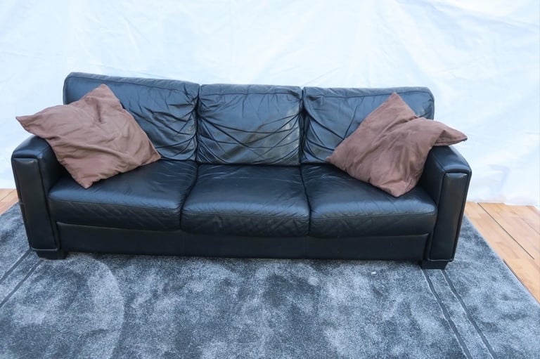 BLACK 3 SEATER SOFA (DELIVERY FREE WITH LONDON) | in Kingston, London |  Gumtree