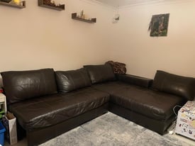 Corner leather sofa bed modular