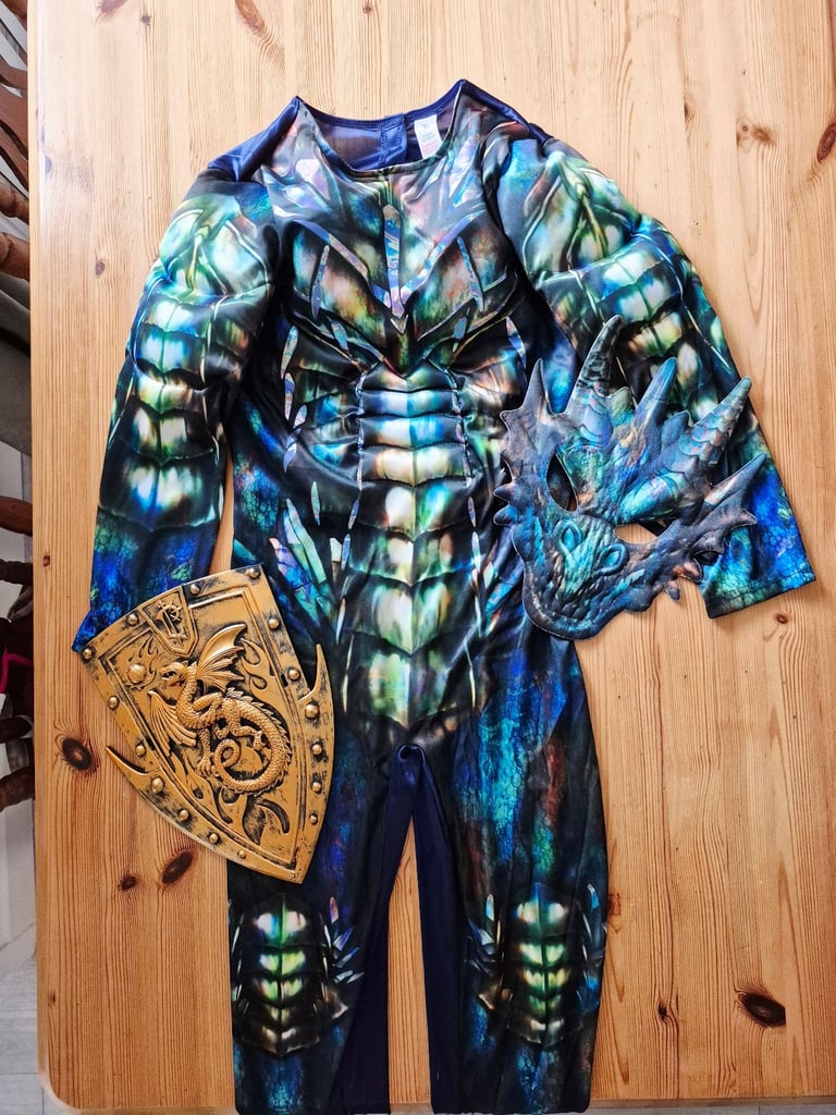 image for Kids Dragon Costume 7-8 Years Dress Up 