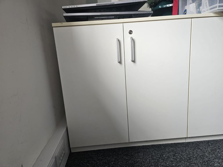 White Office Cupboards, boardroom meeting room credenza sideboard storage unit
