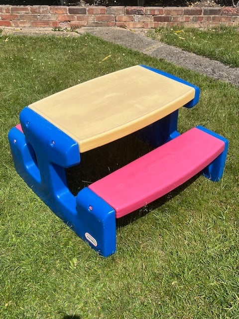 image for LITTLE TIKES LARGE PICNIC TABLE - PRIMARY COLOURS - HARDLY USED EXCELLENT CONDITION!