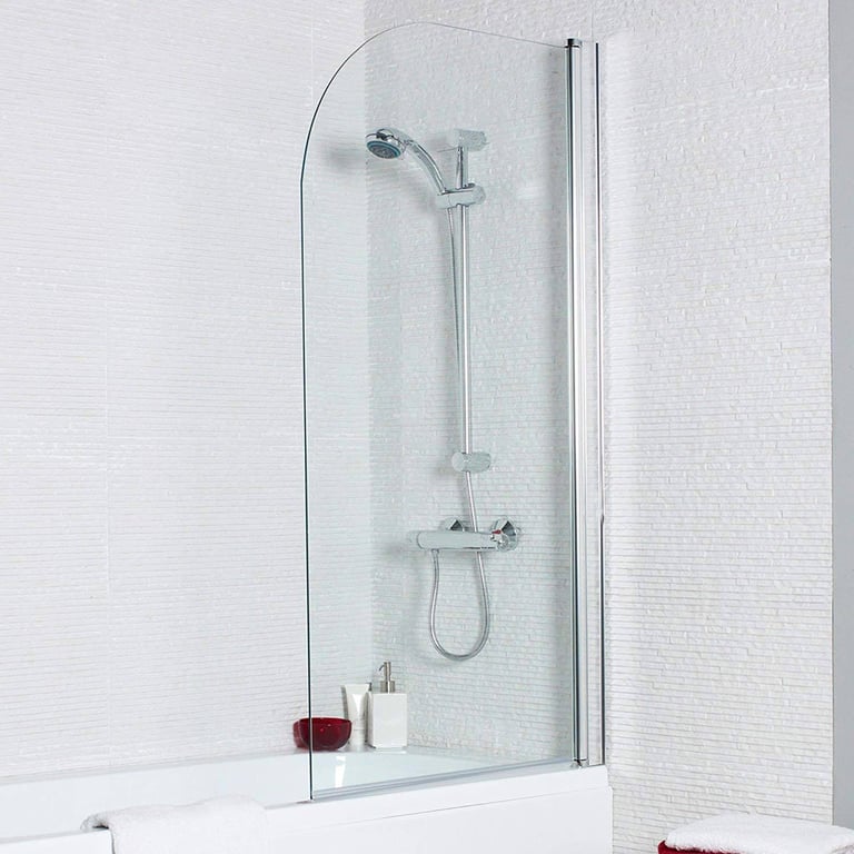 Unik Bath Shower Straight Screen, Radius Edge 1400 x 780mm ***Winter Offer** Only £75