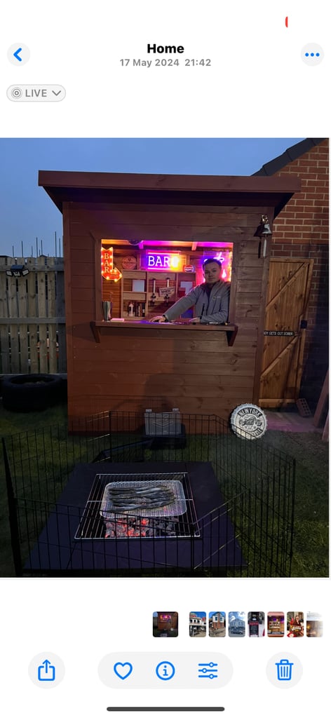 Garden Bar - Pent Shed with Hatch High Quality with Rubber Roof - Optics - Great for BBQ’s