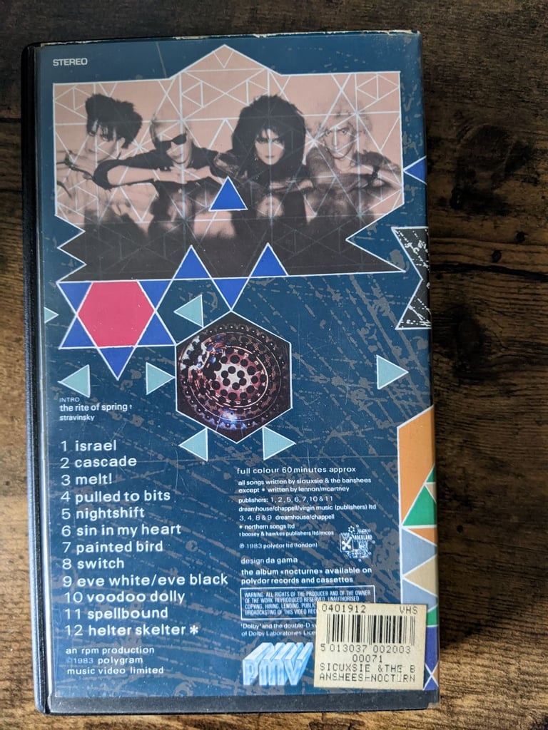 Siouxsie & the Banshees - nocturne VHS video