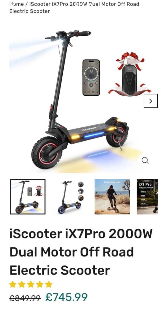 IX7 Pro 2000W Dual Off Road Electric Scooter 