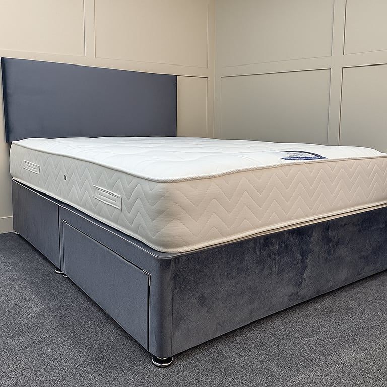 image for Comfortable Divan Bed with Mattress and Spacious Storage Drawers for Bedrooms
