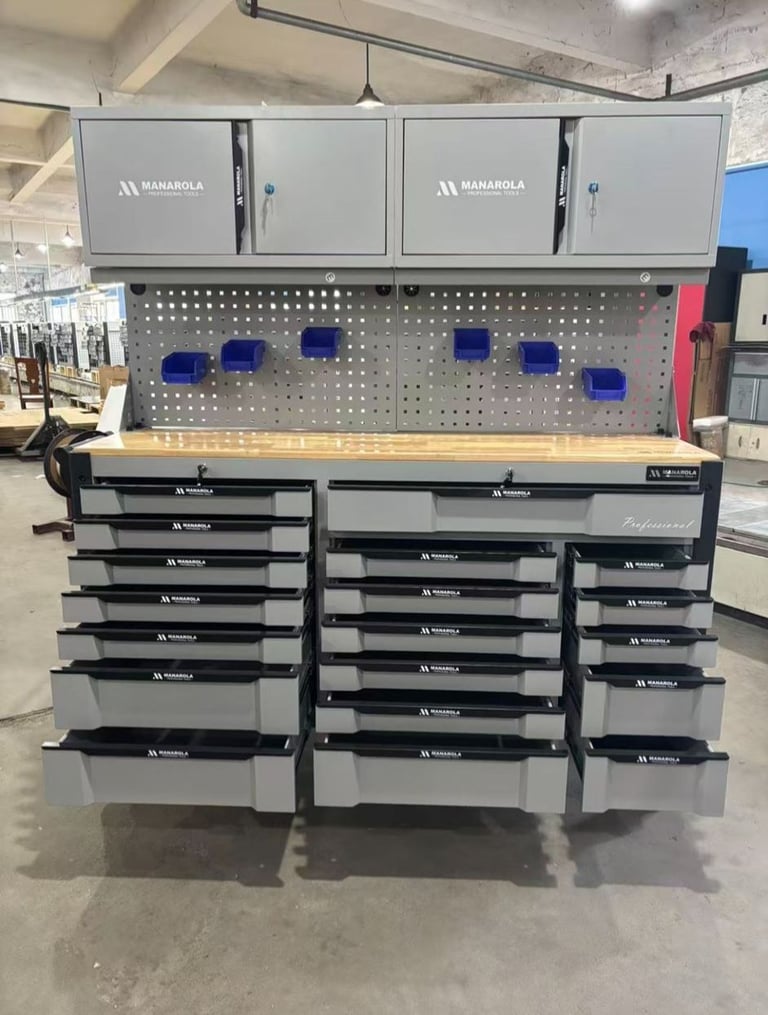 image for 68" Wide 19 Drawers Tool Box Work Bench Cabinets