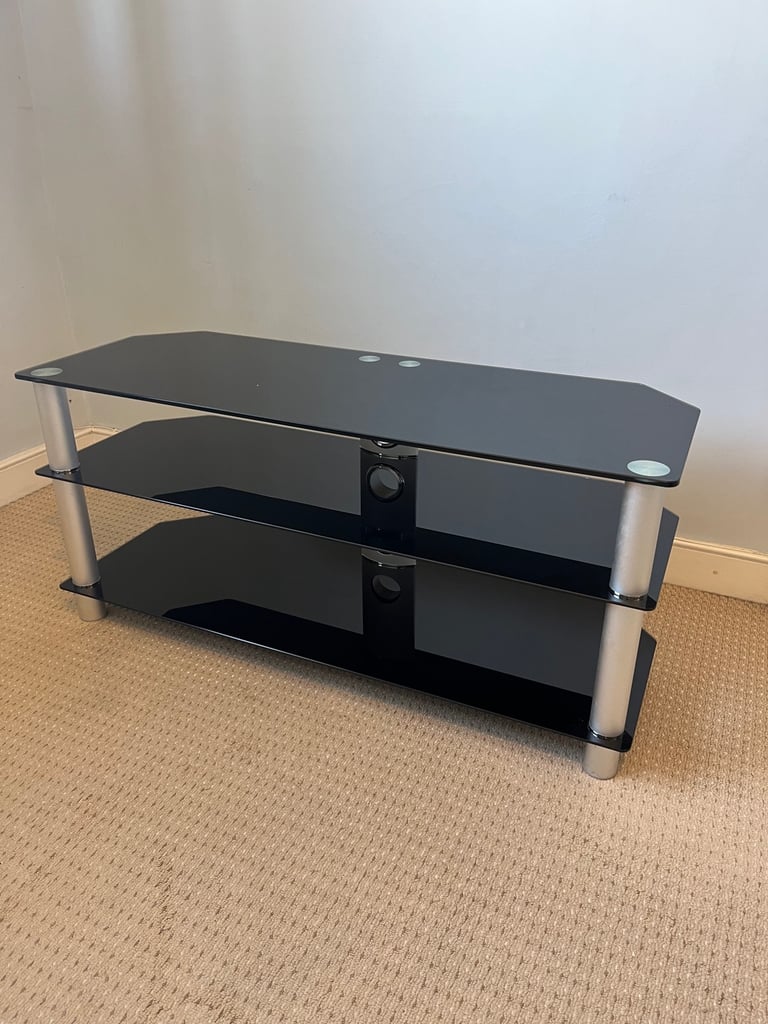 image for Glass tv stand - matte legs - £20 