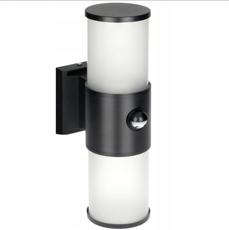 image for Outdoor Wall Light with Motion Sensor IP54 Black Waterproof Garden Lamp Modern Exterior Lighting