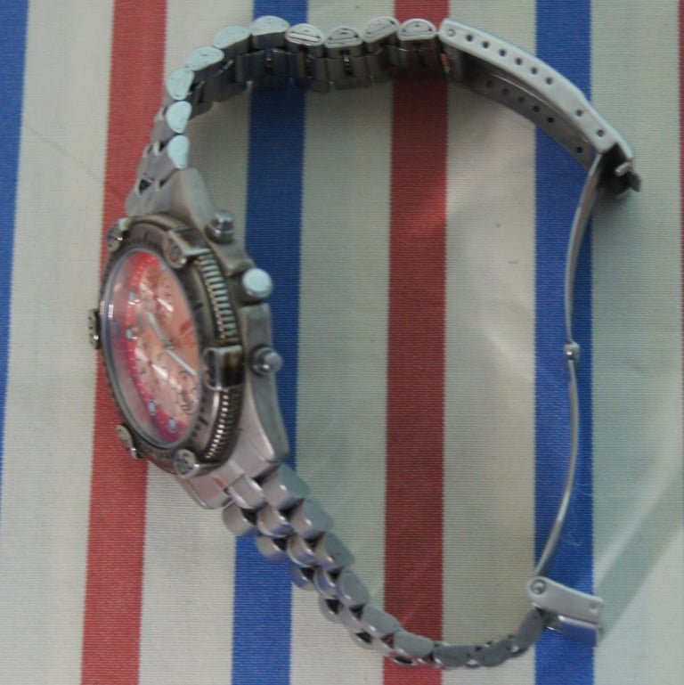 Rare Shonan Seiko Quartz Watch VD55-M005 Gents Chronograph Stainless Steel Watch