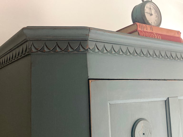 Vintage Hand Painted Shabby Chic Wardrobe Hall Cupboard FREE DELIVERY