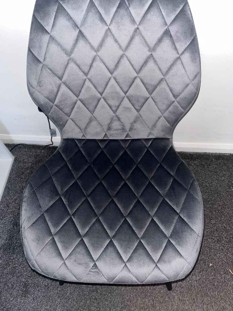 4 grey velvet dining chairs