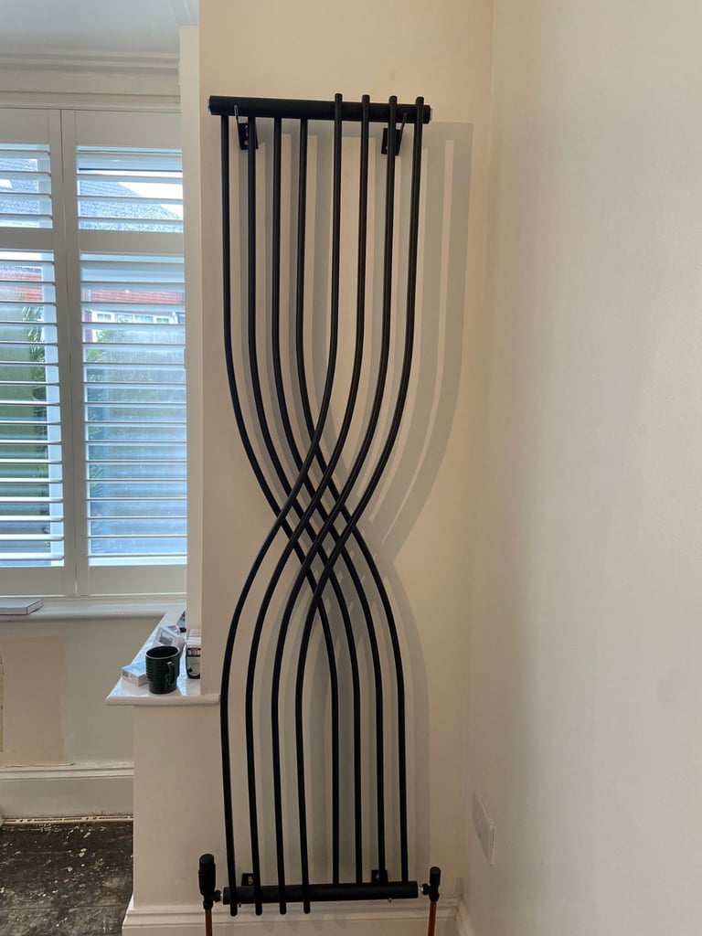 Decorative Vertical Radiator in Black (pair)