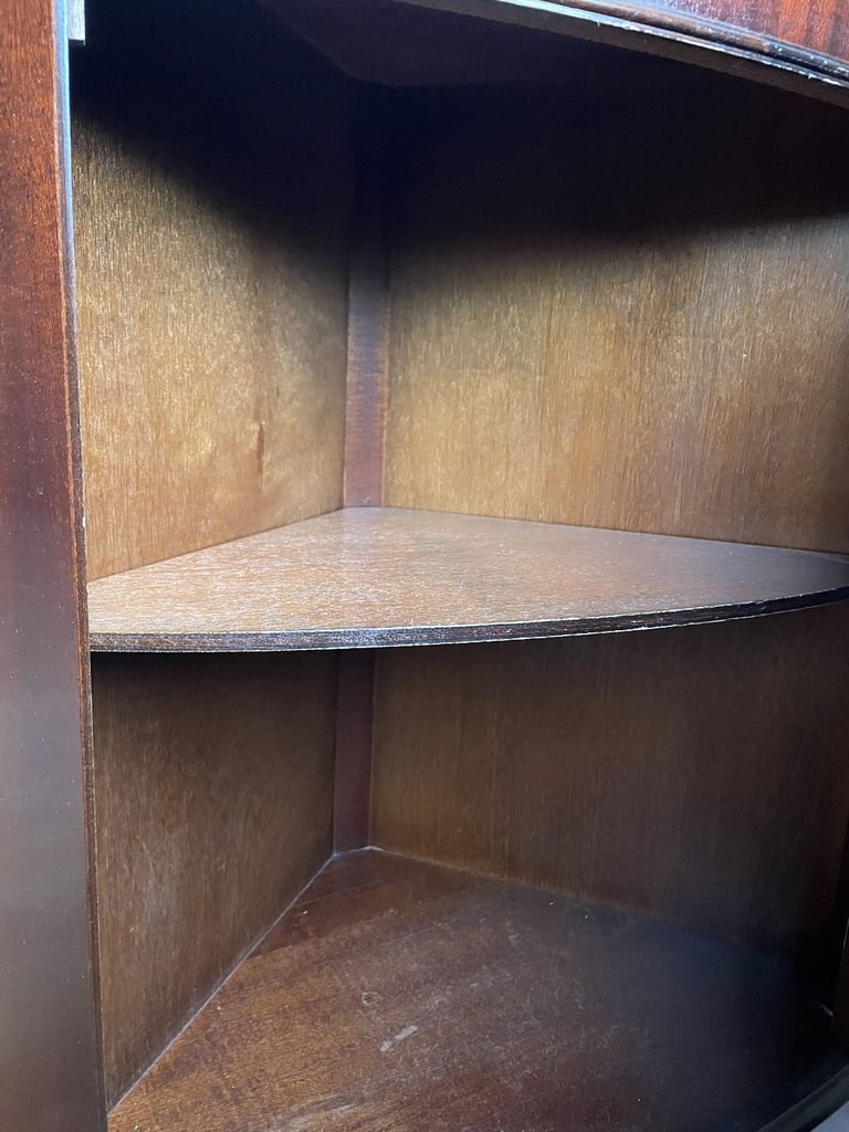 Antique  Edwardian Mahogany Corner Display Cabinet 