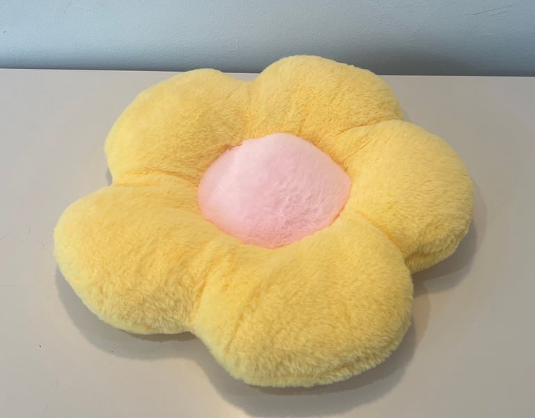 BRAND NEW Yellow Flower Cushion