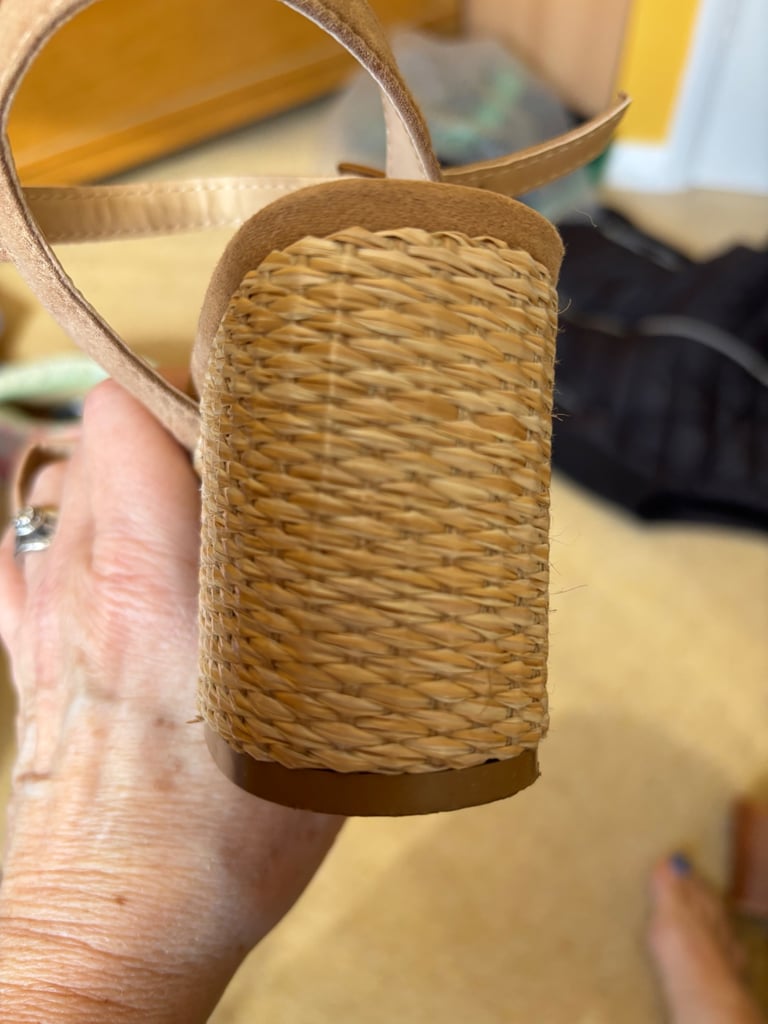 Beige suede effect sandals
