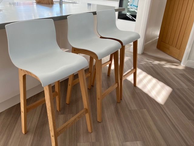 oak wooden frame bar stools  NEW never used  £130 for three big saving on new cost new £130 each 