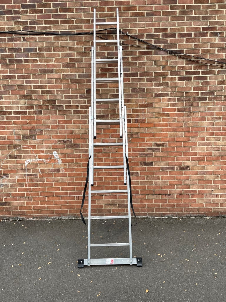image for wickes professional 3 section extension ladder 3.94m extended  free local delivery 