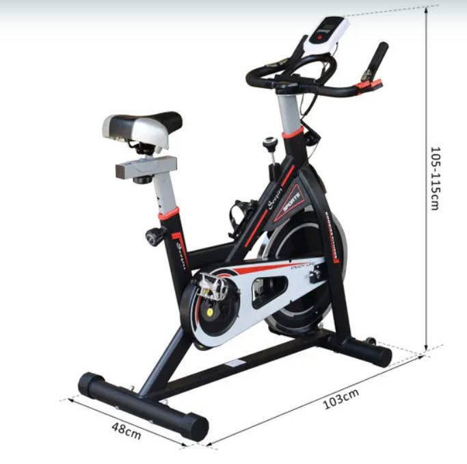 Gym Exercise Bike HOMCOM LCD Display Cardio Adjustable Resistance