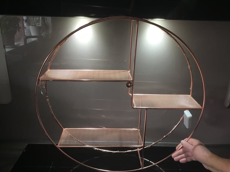 Rose Gold circular wall shelf