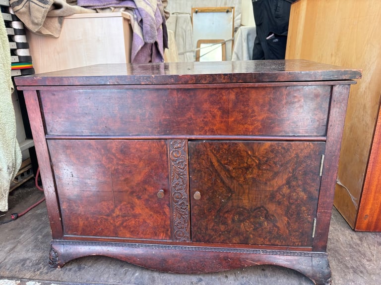 image for Vintage walnut storage trunk 