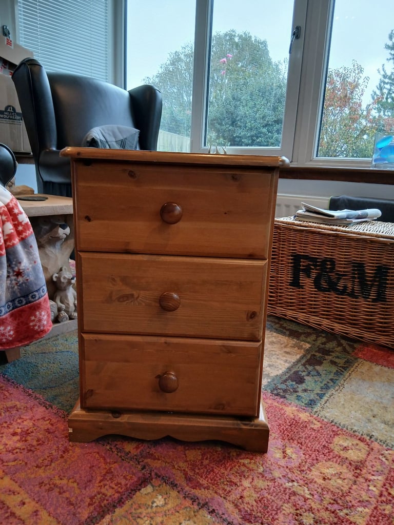 Solid pine bedside table