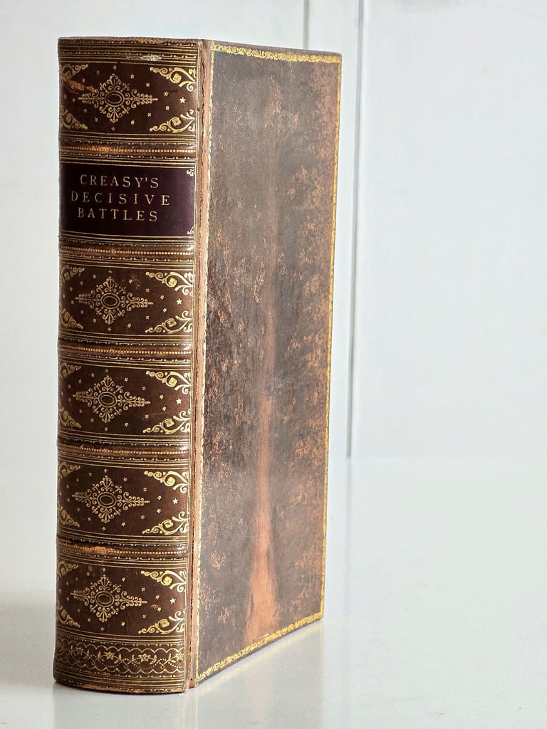 image for 1907 Edwardian Fifteen Decisive Battles - Marathon to Waterloo by Edward Creasy Leatherbound Book