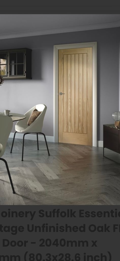 Cottage Unfinished Oak FD30 Fire Door - 2040mm x 726mm