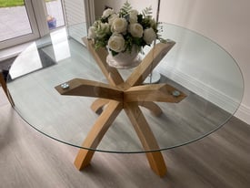 Large round glass dining table 