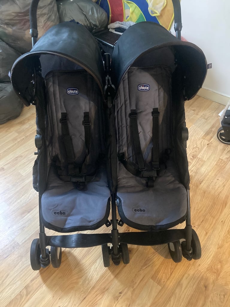 image for Chicco echo grey & black double buggy 